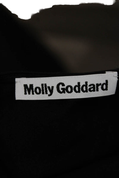 Molly Goddard Women Black Cotton Shift Dress Short Sleeve Zip Size 6