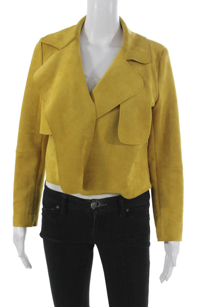 Sosken Womens Basic Jacket Yellow Long Sleeve Polyester Size 1