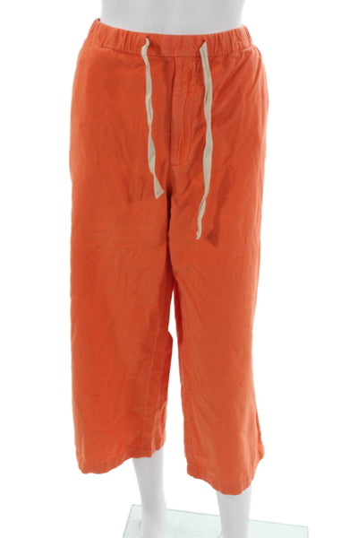 Eileen Fisher Womens Cropped Orange Organic Cotton Pants Size M