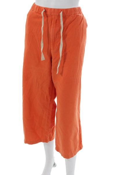 Eileen Fisher Womens Cropped Orange Organic Cotton Pants Size M
