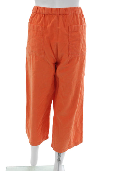 Eileen Fisher Womens Cropped Orange Organic Cotton Pants Size M