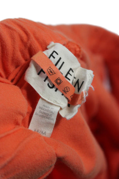 Eileen Fisher Womens Cropped Orange Organic Cotton Pants Size M