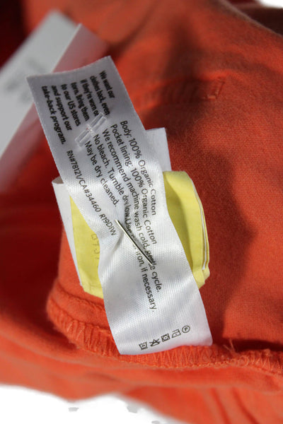 Eileen Fisher Womens Cropped Orange Organic Cotton Pants Size M