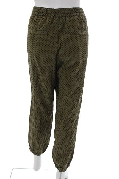 Anthropologie Womens Polka Dot Lyocell Joggers Green Drawstring Size M
