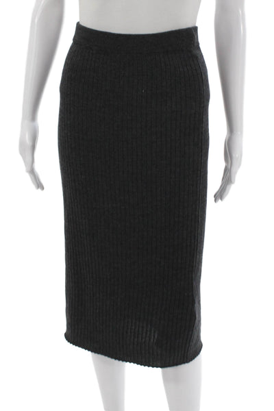 J. Mclaughlin Women Straight Pencil Skirt Gray Merino Wool Knee Length Size L