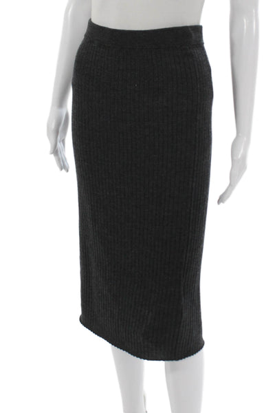 J. Mclaughlin Women Straight Pencil Skirt Gray Merino Wool Knee Length Size L