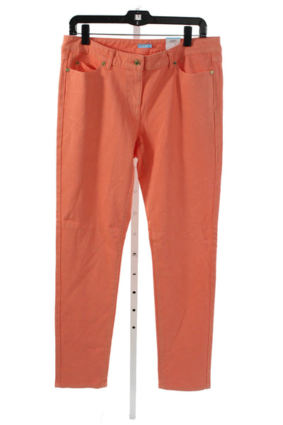 J. Mclaughlin Women Straight Jeans Orange Cotton Size 12