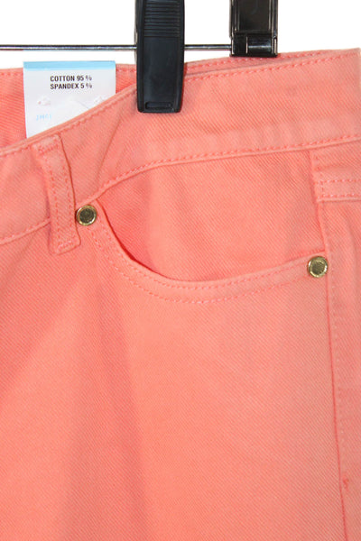 J. Mclaughlin Women Straight Jeans Orange Cotton Size 12