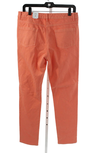 J. Mclaughlin Women Straight Jeans Orange Cotton Size 12