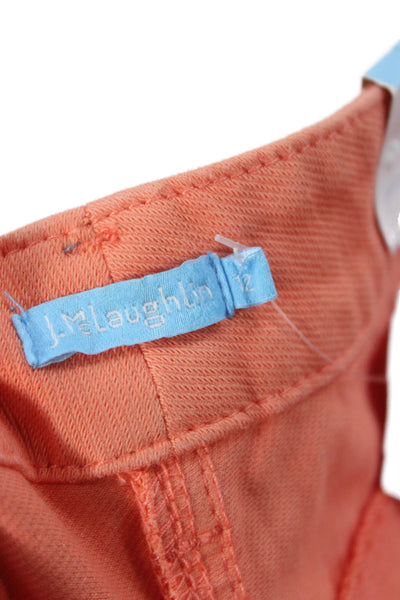 J. Mclaughlin Women Straight Jeans Orange Cotton Size 12