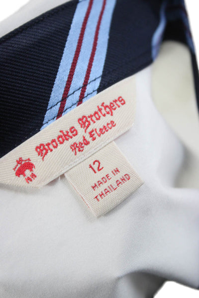 Brooks Brothers Red Fleece Childrens Boys Dress Shirt White Cotton Size 12