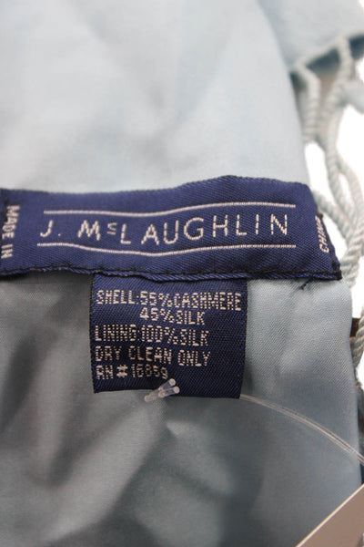 J. Mclaughlin Womens Cashmere Beaded Detail Scarf Sky Blue