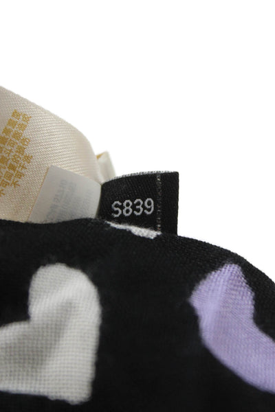 Kate Spade New York Womens Heart Print Light Weight Scarf Black Multi Colored