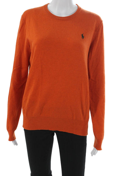 Polo Ralph Lauren Women Orange Merino Wool Pullover Long Sleeve Size S