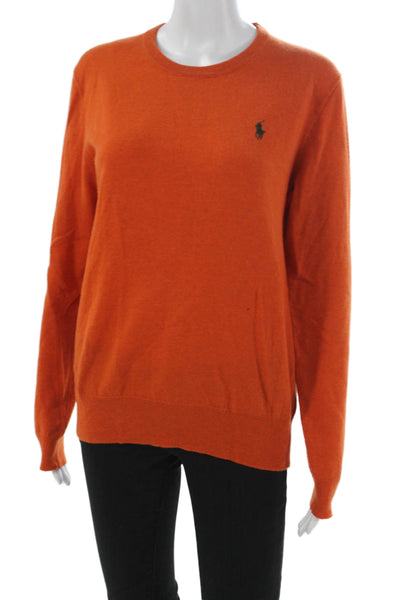 Polo Ralph Lauren Women Orange Merino Wool Pullover Long Sleeve Size S