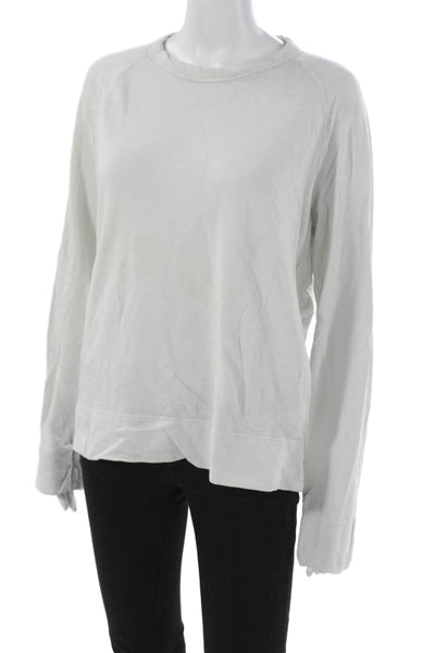 Standard James Perse Women Pullover Sweatshirt Gray Cotton Crew Neck Size 0