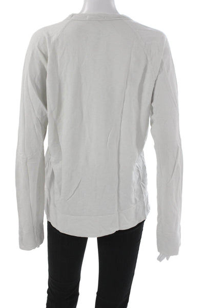 Standard James Perse Women Pullover Sweatshirt Gray Cotton Crew Neck Size 0