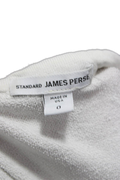 Standard James Perse Women Pullover Sweatshirt Gray Cotton Crew Neck Size 0