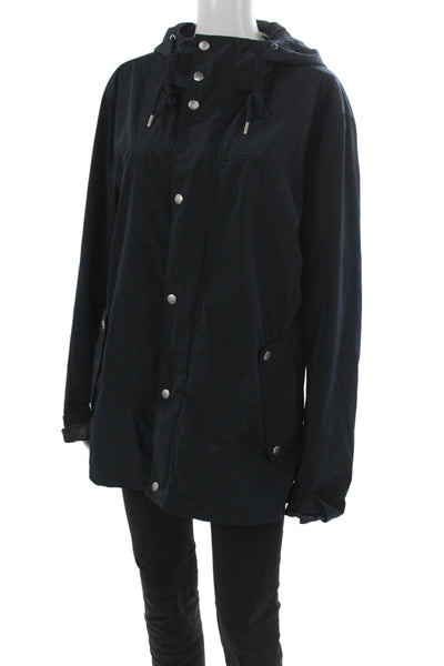 Cole Haan Mens Anorak Jacket Blue Zip Polyester Size L