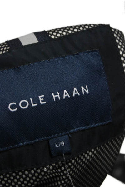 Cole Haan Mens Anorak Jacket Blue Zip Polyester Size L
