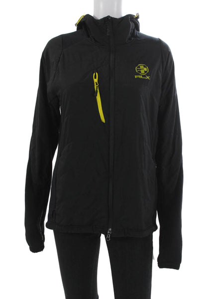 RLX Ralph Lauren Womens Basic Jacket Black Long Sleeve Zip Size M