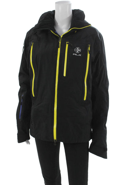 RLX Ralph Lauren Unisex Black Ski Jacket Polyester Blend Zip Long Sleeve Size S