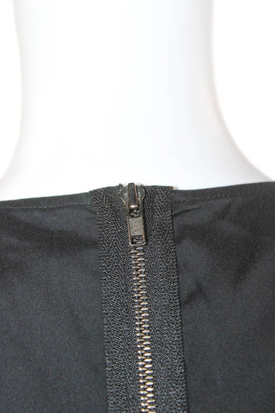 Theory Womens Basic Black Cotton Round Neck Short Sleeve Blouse Petite Size S