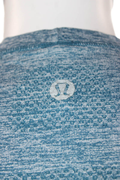 Lululemon Mens Basic Blue Crew Neck Short Sleeve Polyester Blend T-Shirt Size S