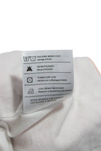 Vince Mens Full Zip Hoodie Orange Cotton Crew Neck Size M