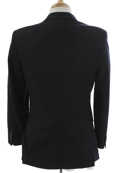 Barneys New York Mens Wool Blue Blazer Button Front Size 36
