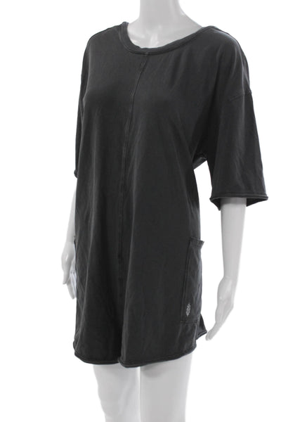 Intimately Free People Women T-Shirt Jumpsuit Gray Half Sleeve Size L