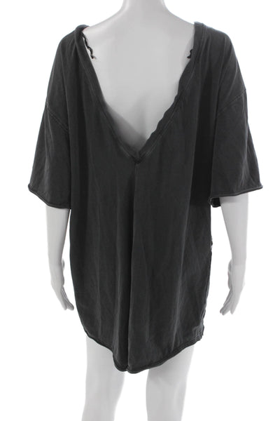 Intimately Free People Women T-Shirt Jumpsuit Gray Half Sleeve Size L