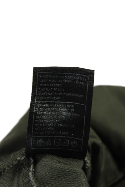Steve Madden Womens Cargo Pants Green Cotton Button Inseam 32 Size S