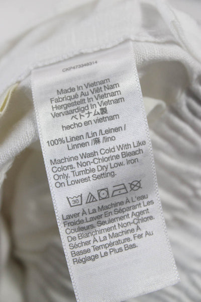 Madewell Women Linen Button Front White Shorts Size 2