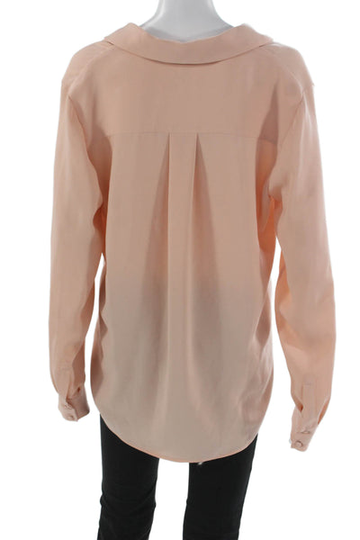 Wilfred Women Basic Collared Long Sleeve Pink Polyester Blouse Size M