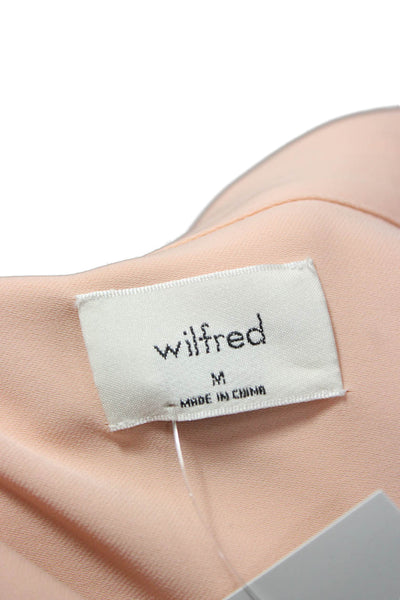 Wilfred Women Basic Collared Long Sleeve Pink Polyester Blouse Size M