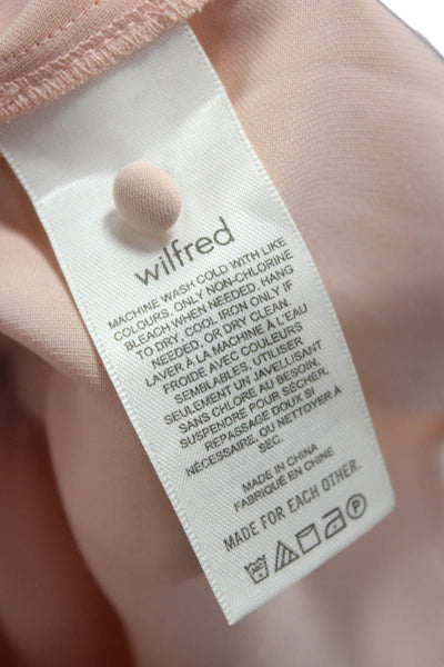 Wilfred Women Basic Collared Long Sleeve Pink Polyester Blouse Size M