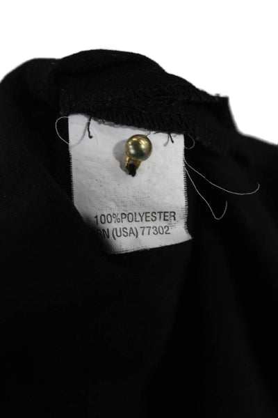 Zara Women Black Boat Neck 3/4 Sleeve Basic Blouse Polyester Pullover Size XS