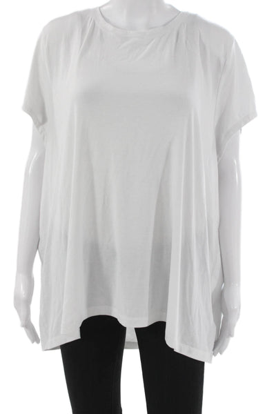 Athleta Womens White Basic Polyester Crew Neck Short Sleeve T-Shirt Size 1X