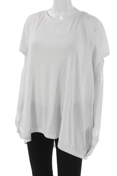 Athleta Womens White Basic Polyester Crew Neck Short Sleeve T-Shirt Size 1X