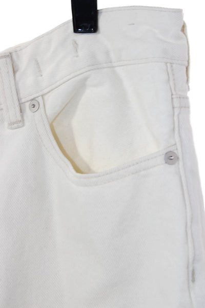 Madewell Womens Tapered Jeans White High Rise 100% Cotton Button Fly Size 29