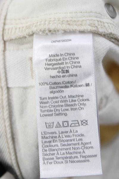 Madewell Womens Tapered Jeans White High Rise 100% Cotton Button Fly Size 29