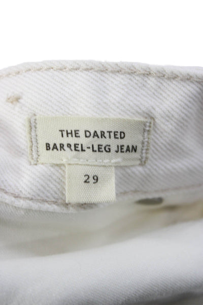 Madewell Womens Tapered Jeans White High Rise 100% Cotton Button Fly Size 29