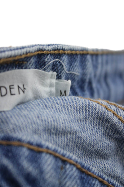 Hidden Womens Cut-Off Blue Cotton Button Shorts Size M
