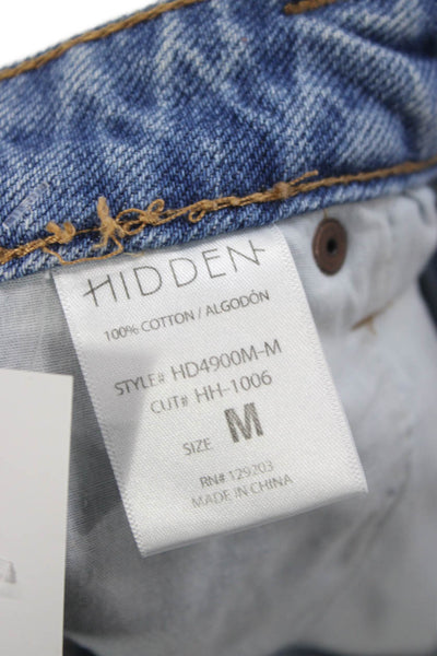 Hidden Womens Cut-Off Blue Cotton Button Shorts Size M