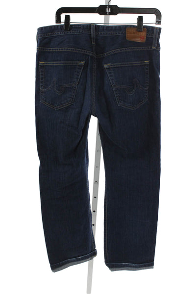 AG Adriano Goldschmied Mens Straight Blue Cotton Jeans Size 32