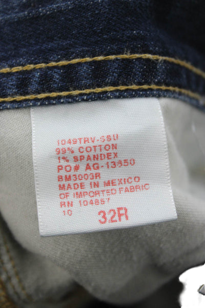 AG Adriano Goldschmied Mens Straight Blue Cotton Jeans Size 32