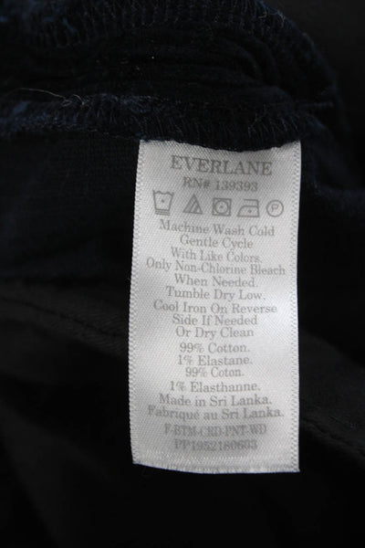 Everlane Womens Blue Cotton Solid Zip Pants Size 6