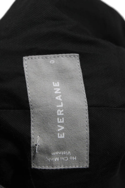 Everlane Womens Basic Jacket Gray Wool Herringbone Button Long Sleeve Size 0