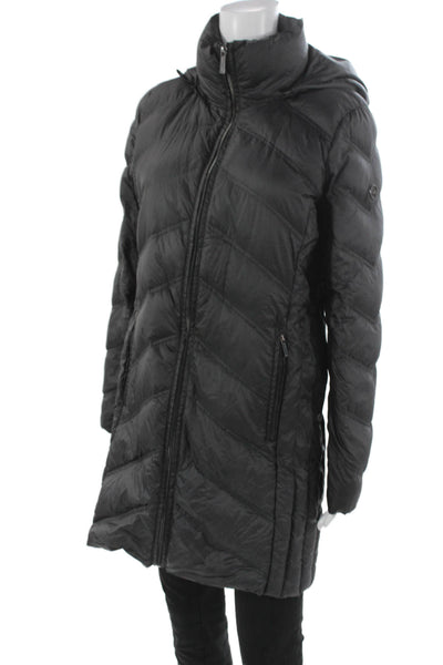 Michael Michael Kors Women Puffer Jacket Black Nylon Zip Size M